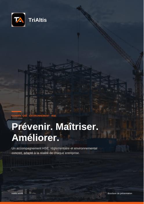 Page 1 de la brochure TriAltis : Couverture