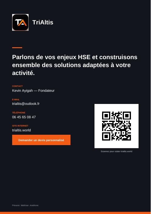 Page 10 de la brochure TriAltis : Contact